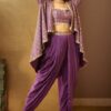 Satin Purple trendy mehndi outfit